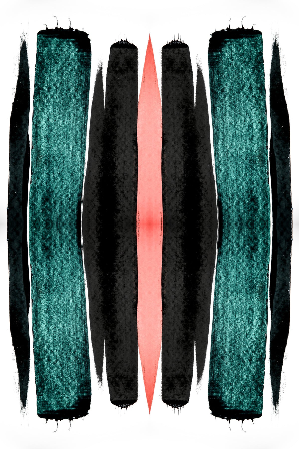 aluminium-print-turquoise-and-black-vertical-stripes