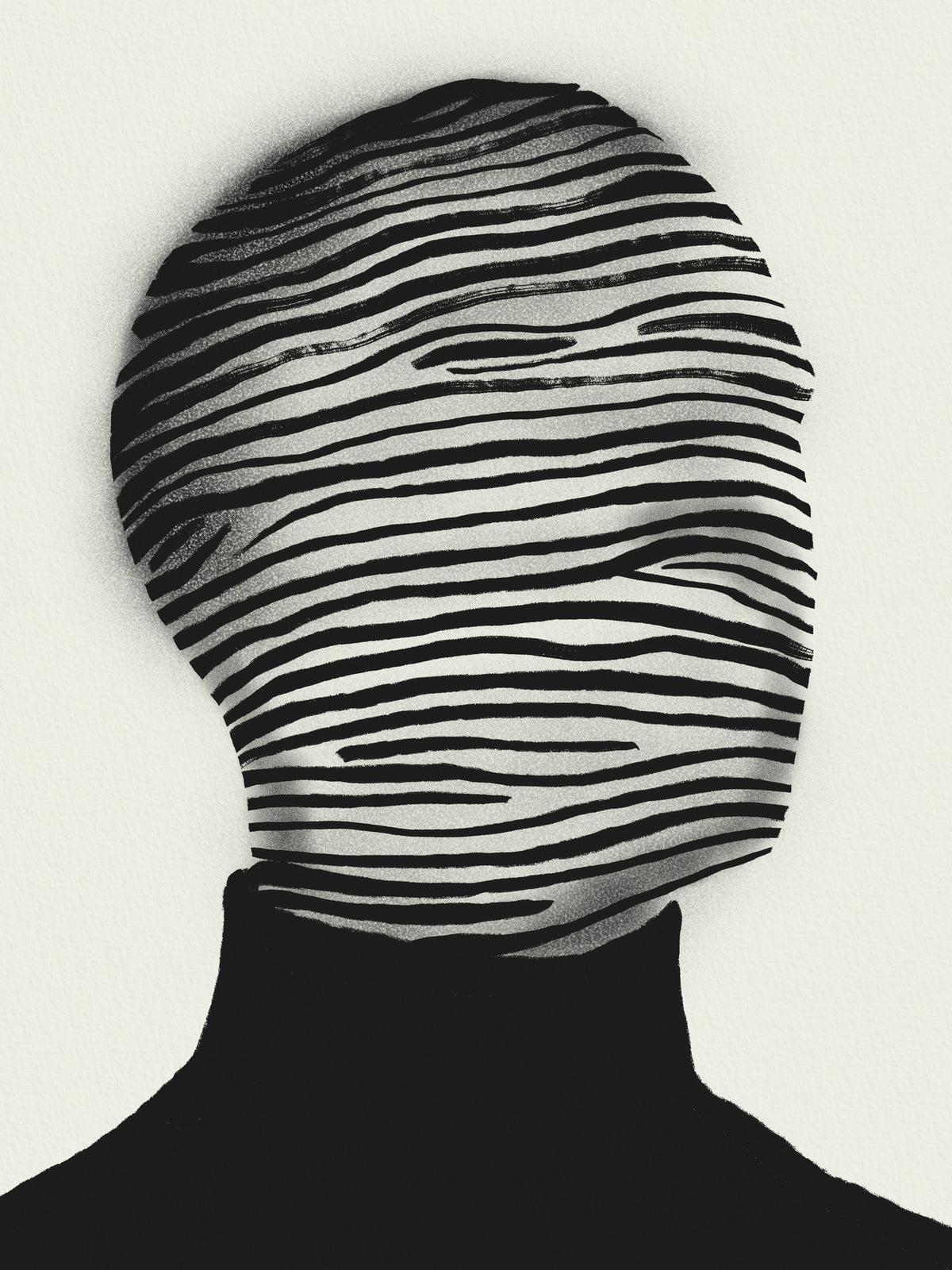 framedposter-print-abstract-head-wrapped-in-black-and-white-stripes