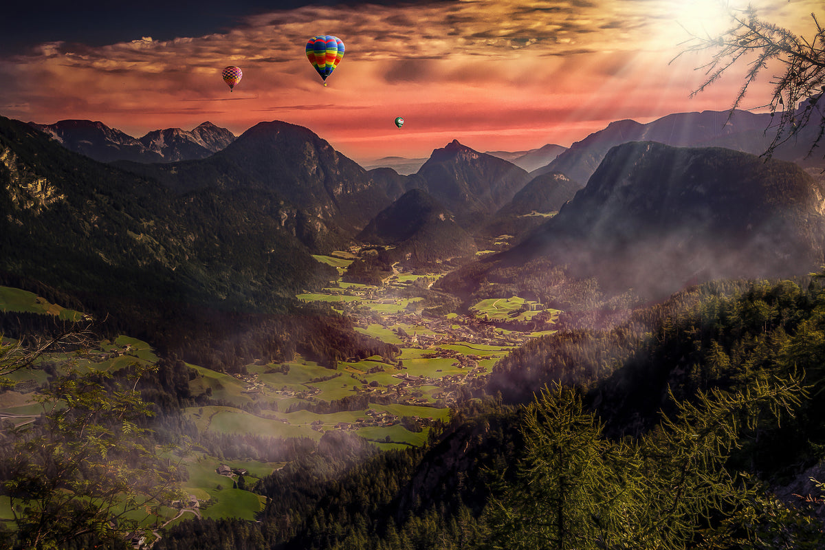 framedposter-print-hot-air-balloons-in-the-sunset