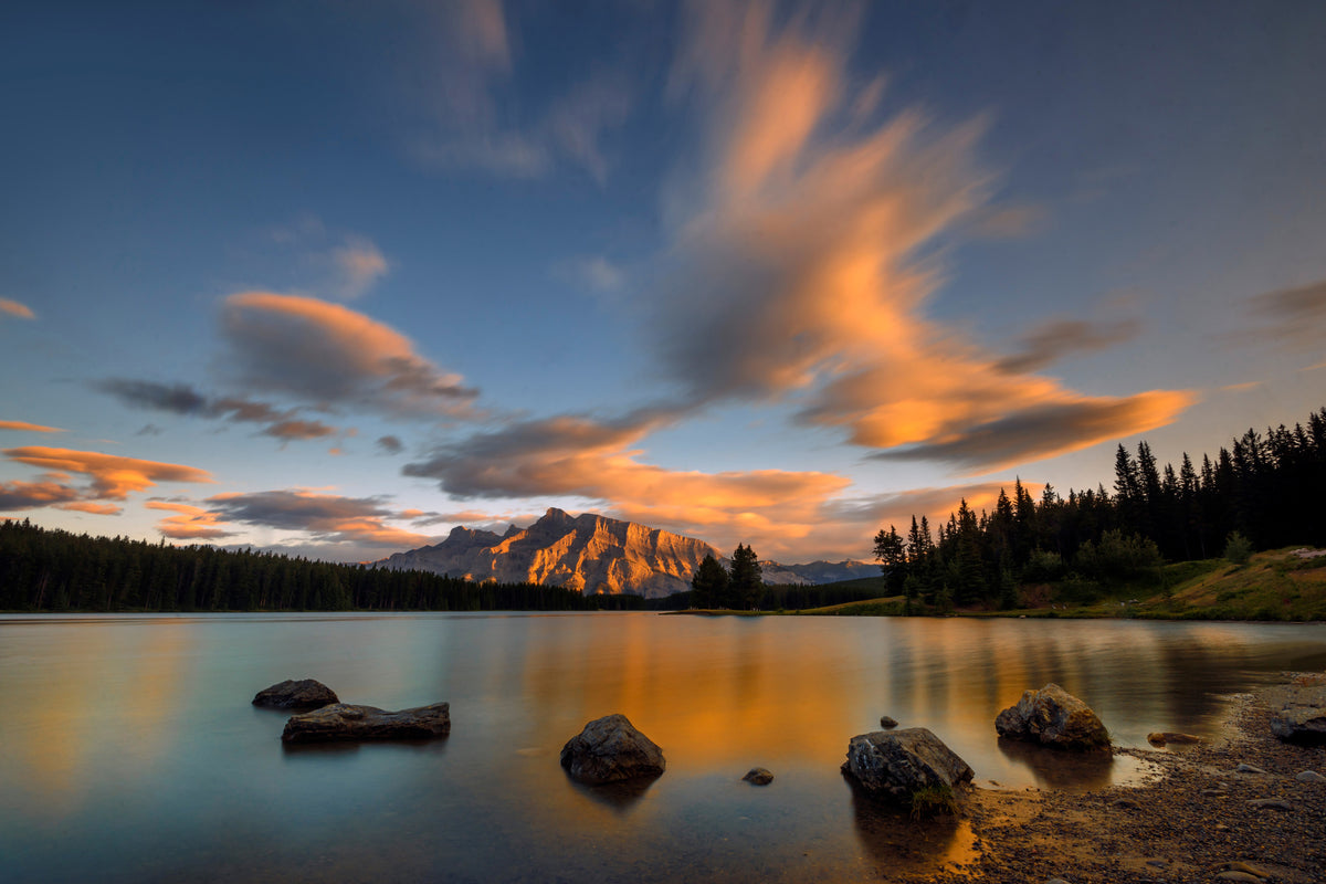 framedcanvas-print-two-jack-lake-sunset