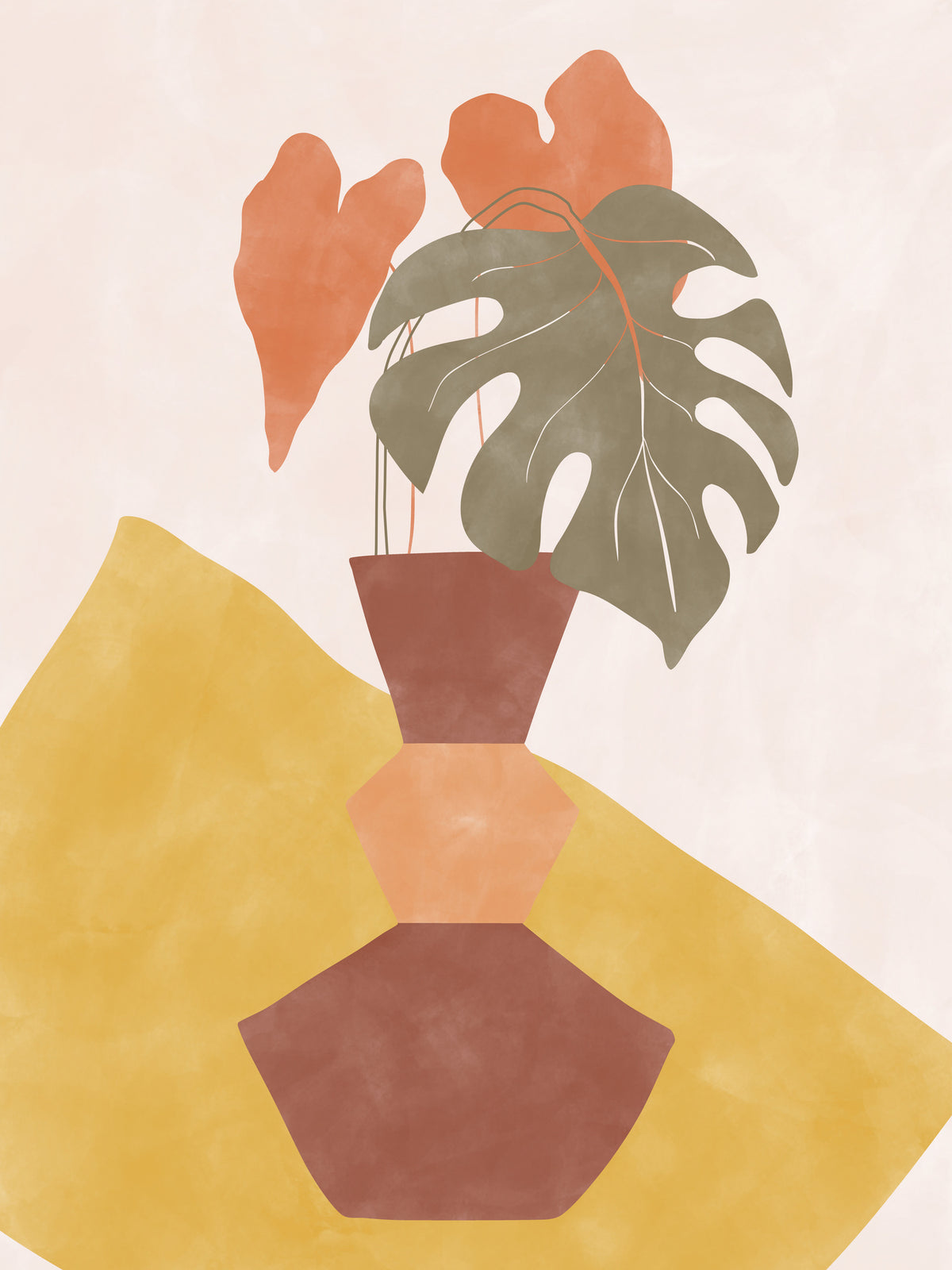 acrylic-print-tropical-leaves-in-a-geometric-vase