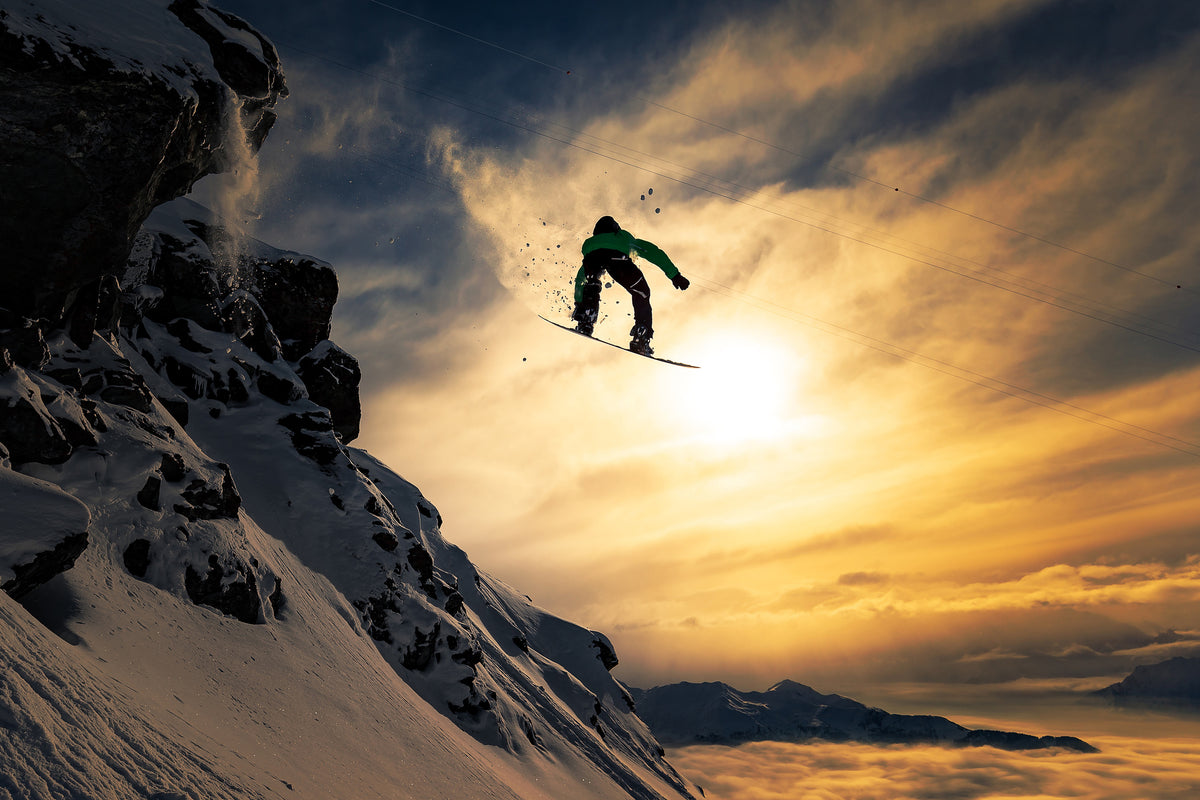 framedcanvas-print-sunset-snowboarding-x