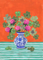 framedcanvas-print-clovers-and-pink-blossoms