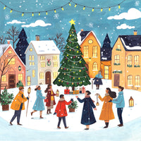 acrylic-print-christmas-square-in-the-village-in-bright-colours