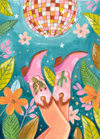 framedposter-print-cowboy-boots-and-disco-ball