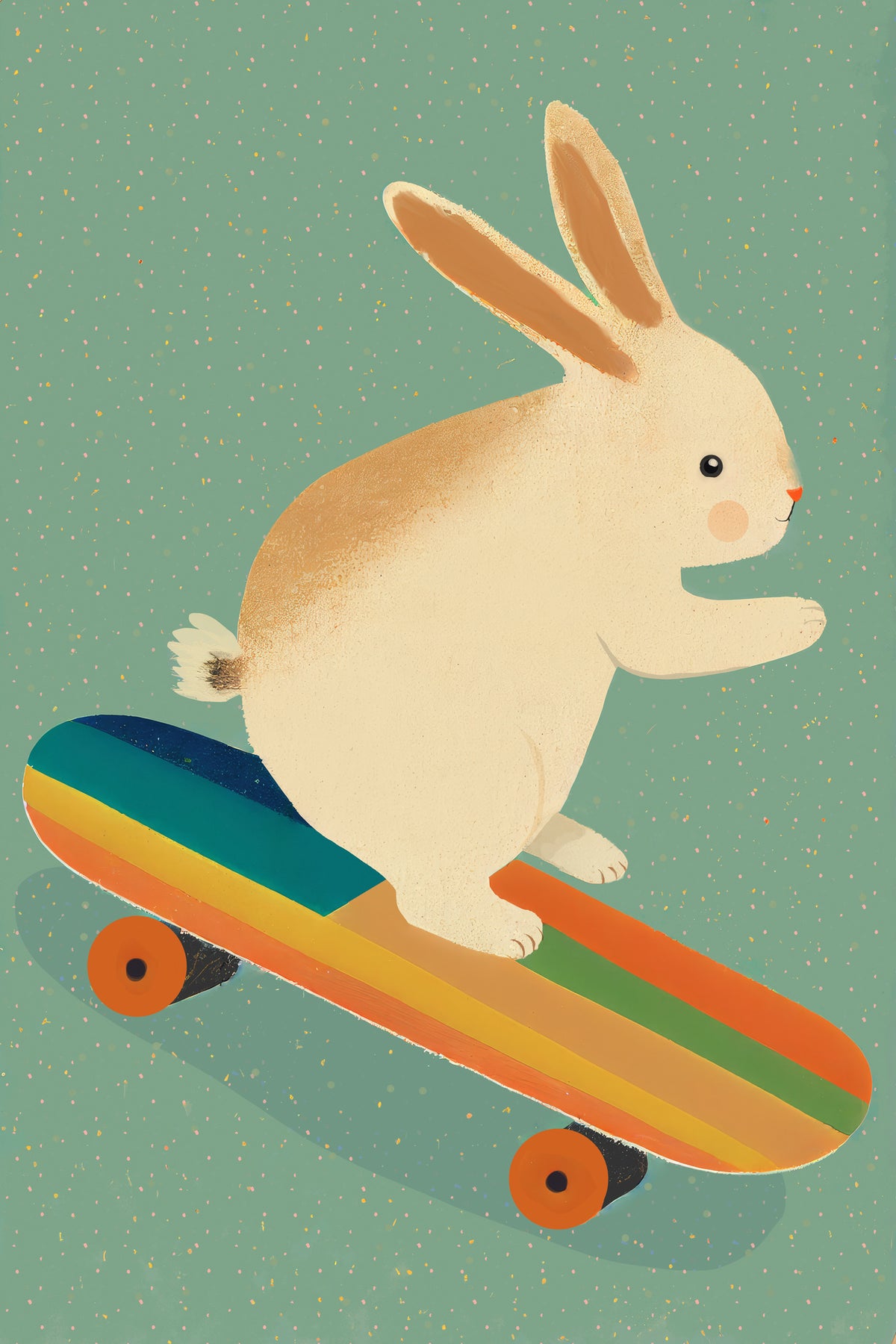 framedposter-print-skateboarding-bunny