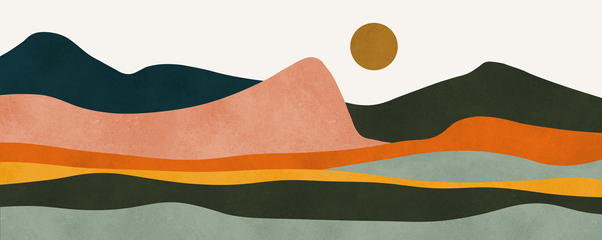 panoramic-aluminium-print-geometric-shapes-and-earthy-tones