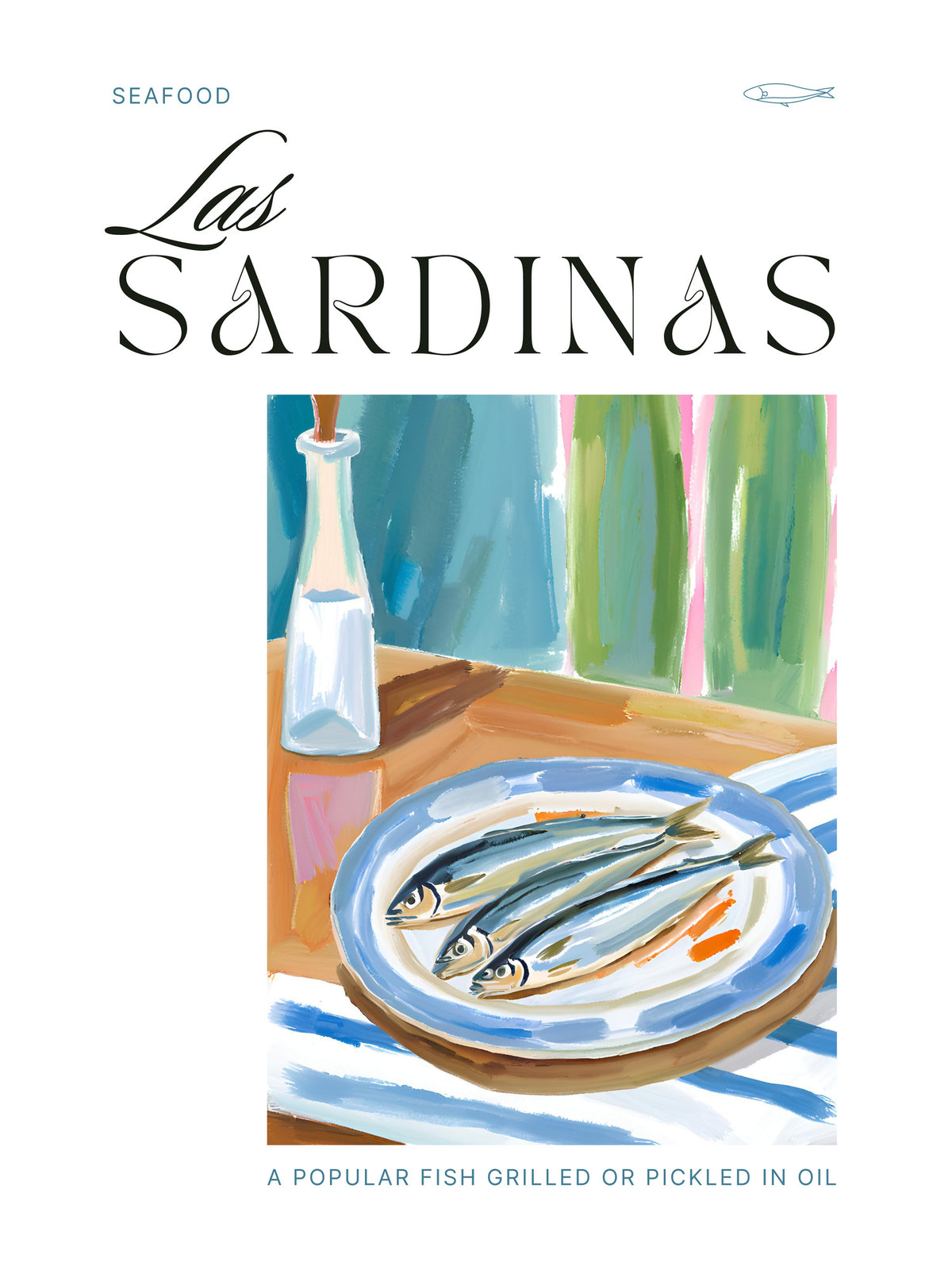 acrylic-print-plate-of-sardines-with-bottle