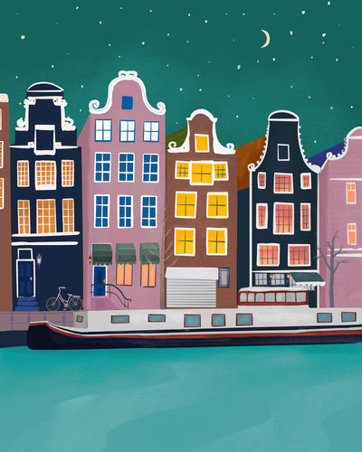 poster-print-amsterdam-by-night