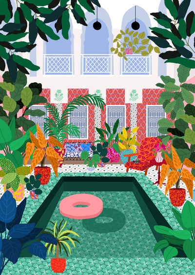 poster-print-enjoying-the-pool