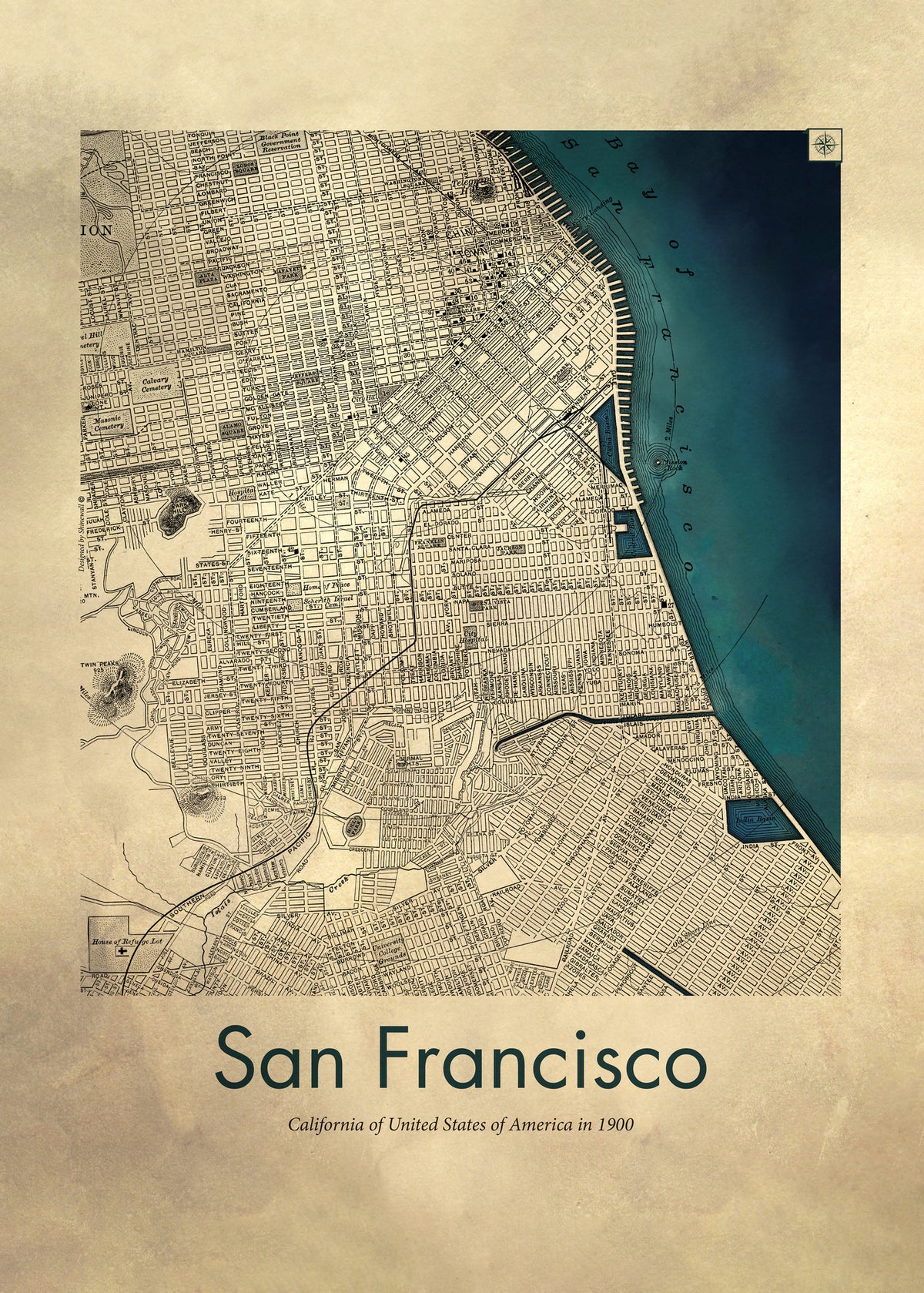 aluminium-print-san-francisco-retro-map