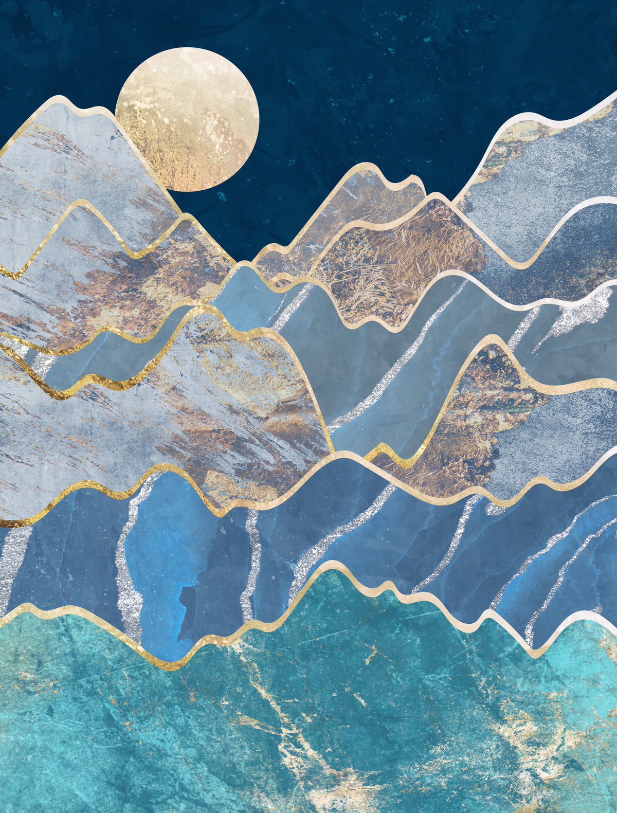 acrylic-print-metallic-mountains-in-the-moonlight