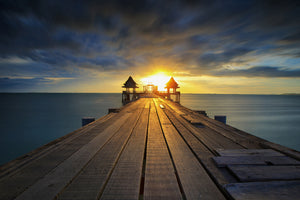 acrylic-print-sunset-at-the-wooden-bridge