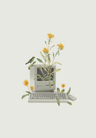 acrylic-print-floral-vintage-computer