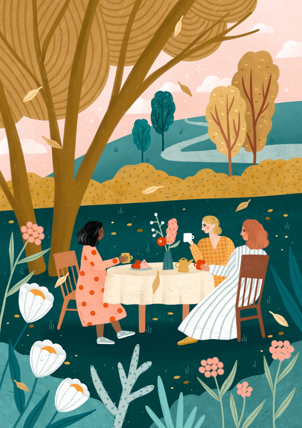 aluminium-print-autumn-tea-party