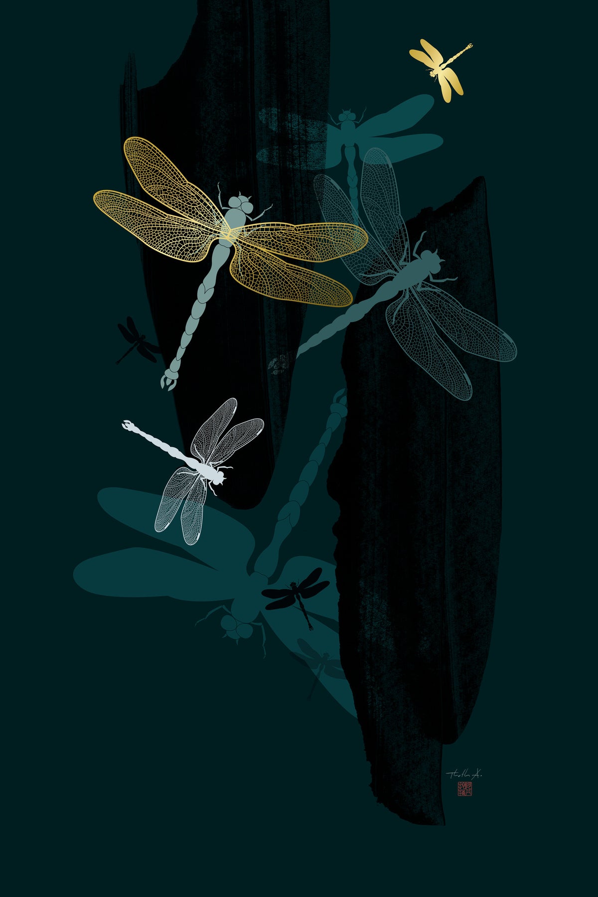 framedposter-print-midnight-dragonflies