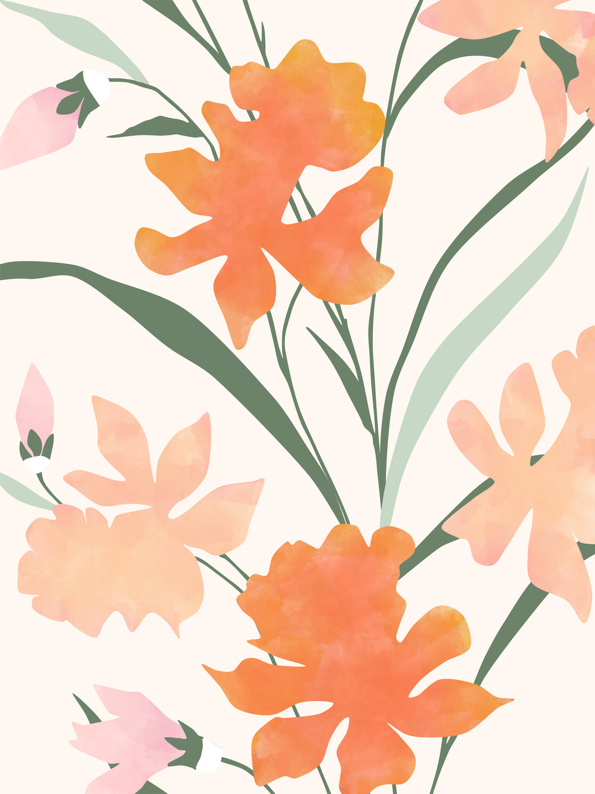 aluminium-print-floral-pattern-with-abstract-colorful-flowers