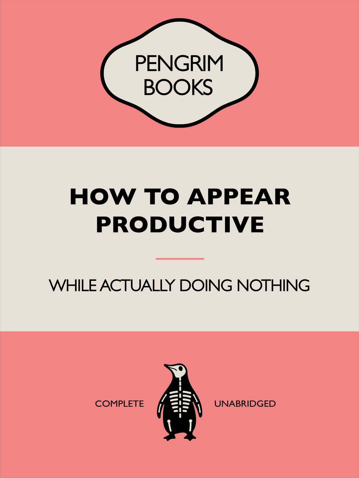 poster-print-how-to-appear-productive-funny-vintage-book-cover-sarcastic-self-help-pink