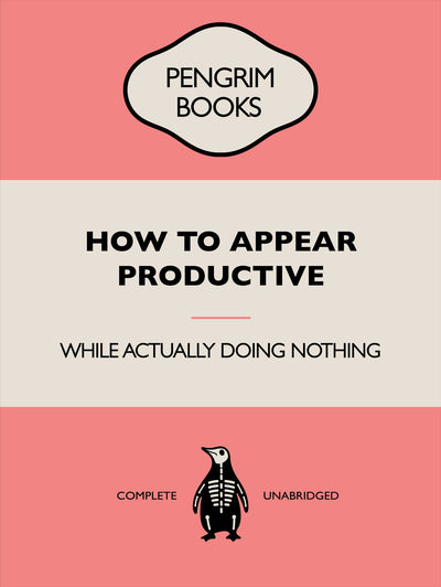 poster-print-how-to-appear-productive-funny-vintage-book-cover-sarcastic-self-help-pink