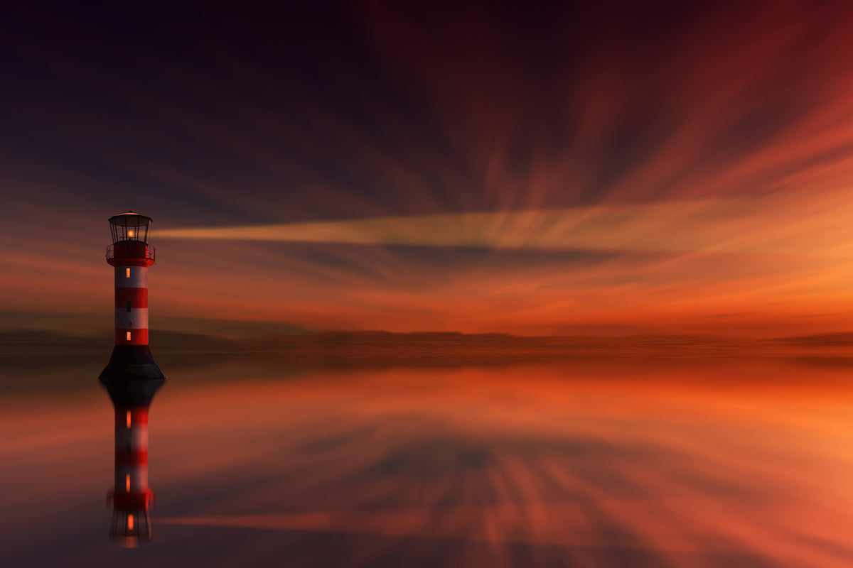 acrylic-print-red-sky-at-the-lighthouse