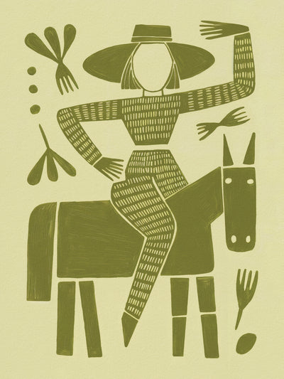 poster-print-abstract-horse-rider-in-green