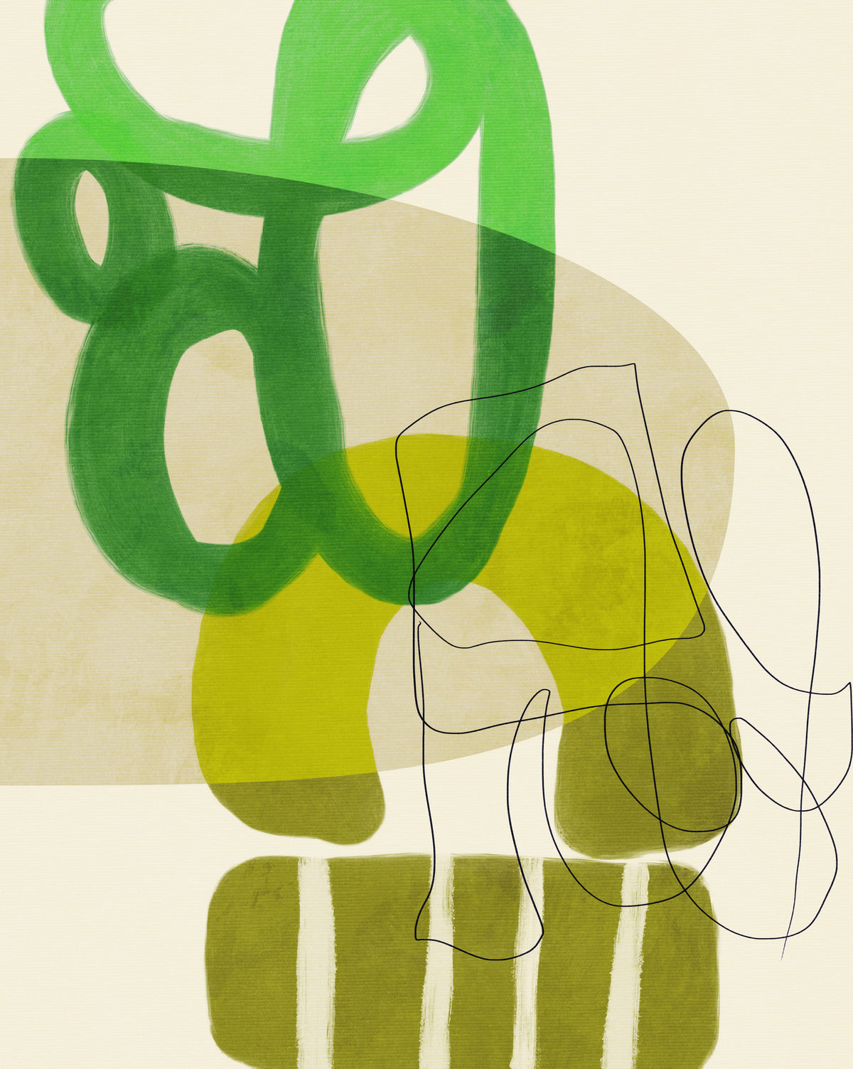 framedposter-print-painted-lines-green-tan-2