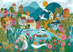 acrylic-print-coastal-village