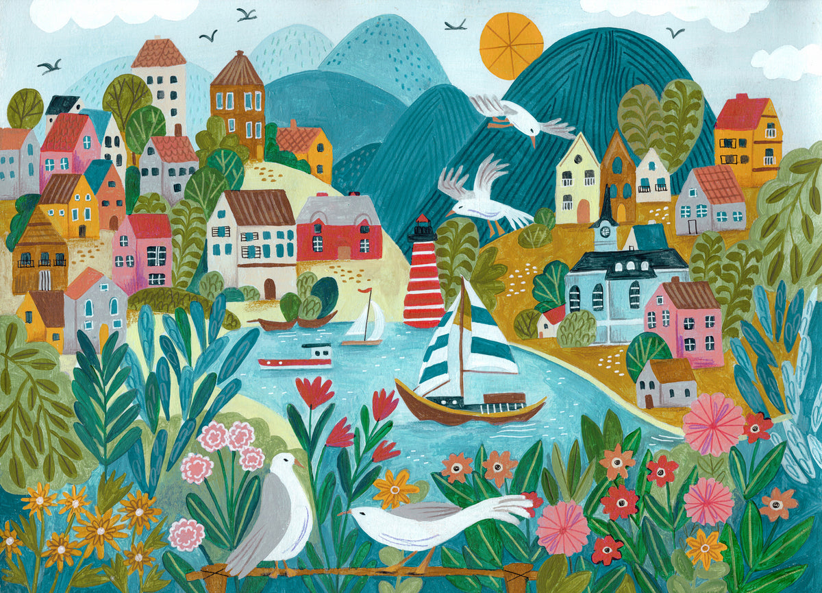 acrylic-print-coastal-village