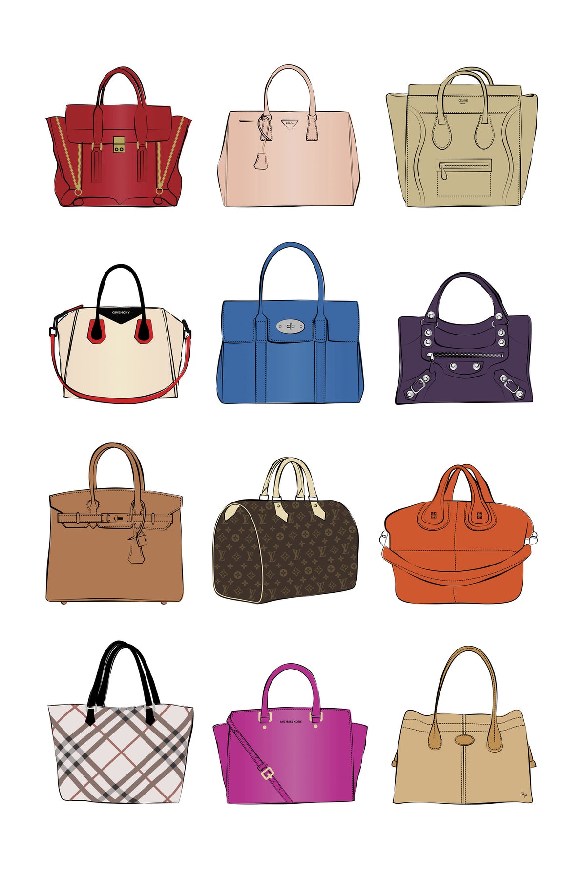 poster-print-luxury-handbags-in-vibrant-colors