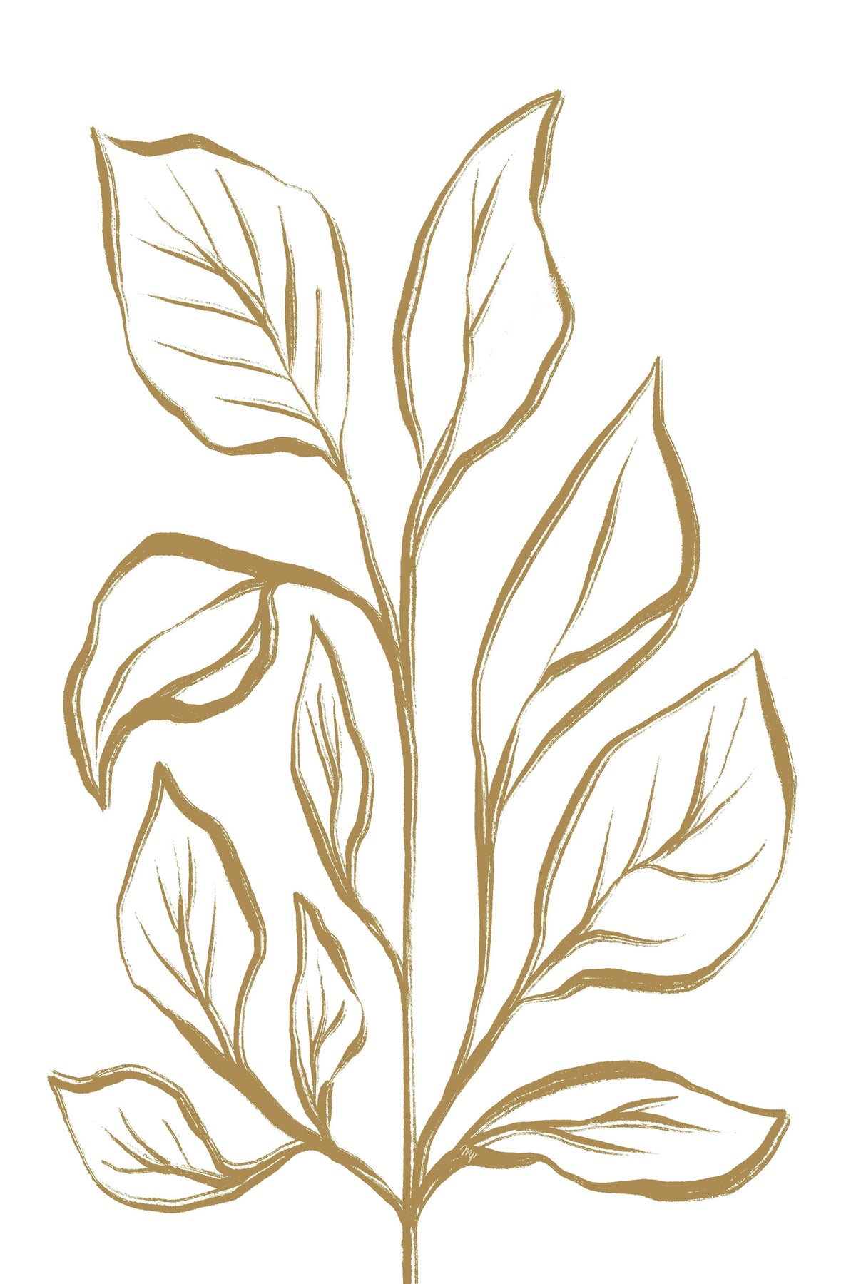 acrylic-print-golden-leaf-elegance