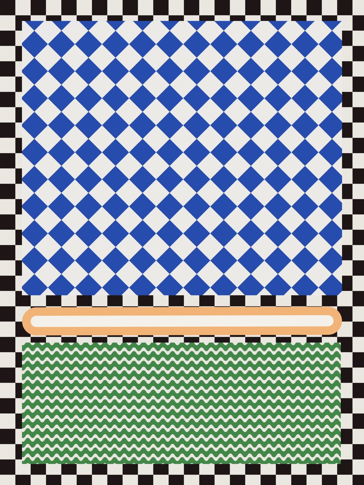 aluminium-print-geometric-pattern-with-blue-and-white-diamonds