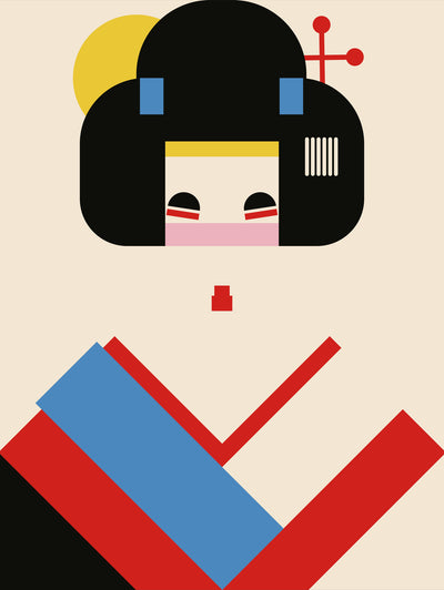 poster-print-geisha-girl-geometric-illustration