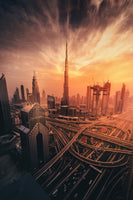 aluminium-print-dubais-fiery-sunset