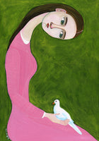 framedposter-print-girl-with-dove-sitting-with-pink-dress
