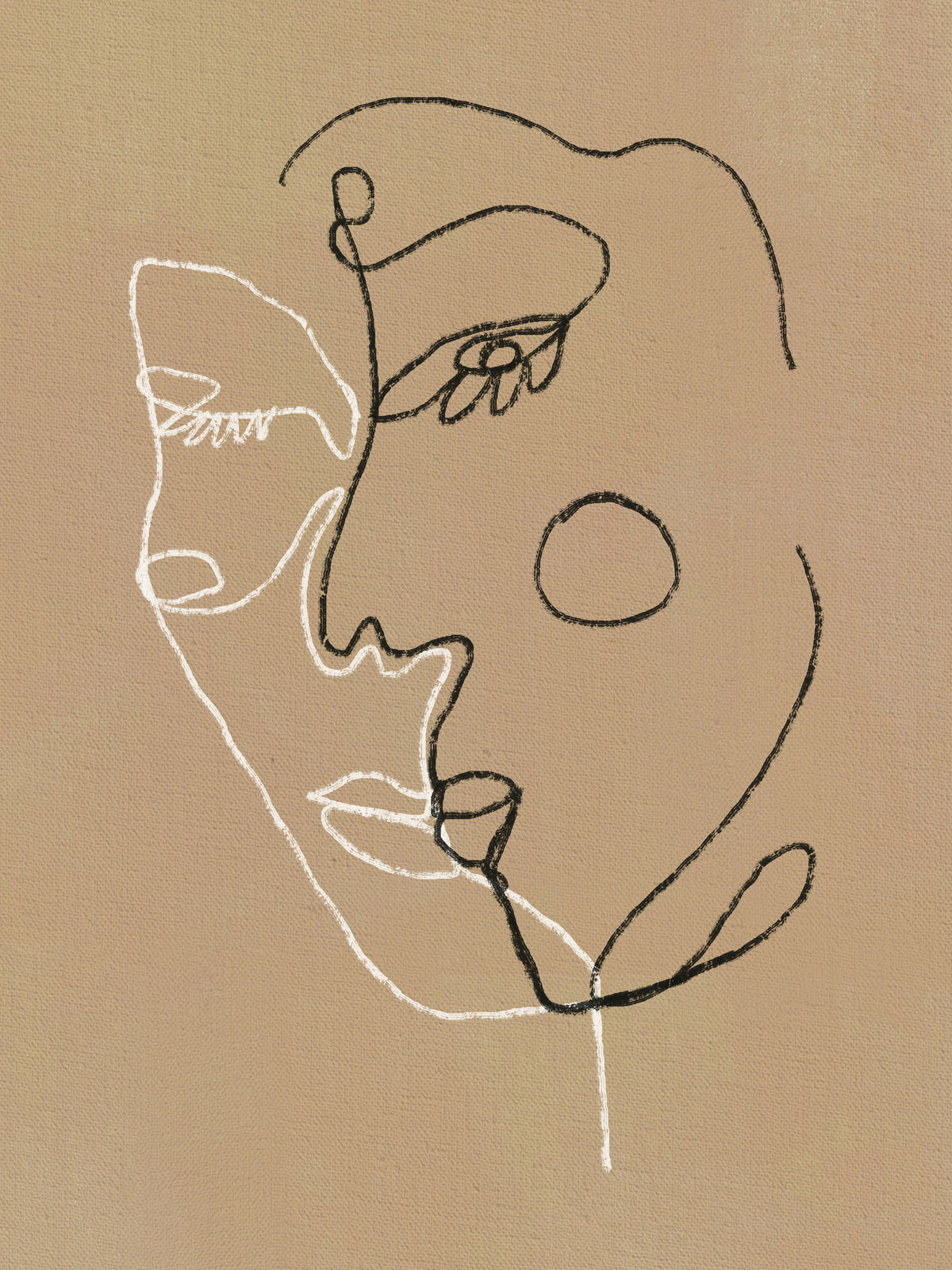 framedposter-print-abstract-faces-against-a-beige-backdrop