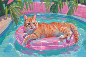 framedposter-print-cat-in-the-pool