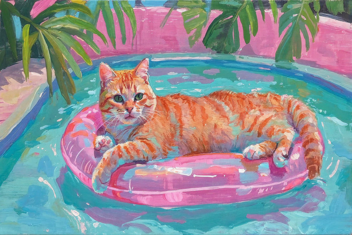 framedposter-print-cat-in-the-pool
