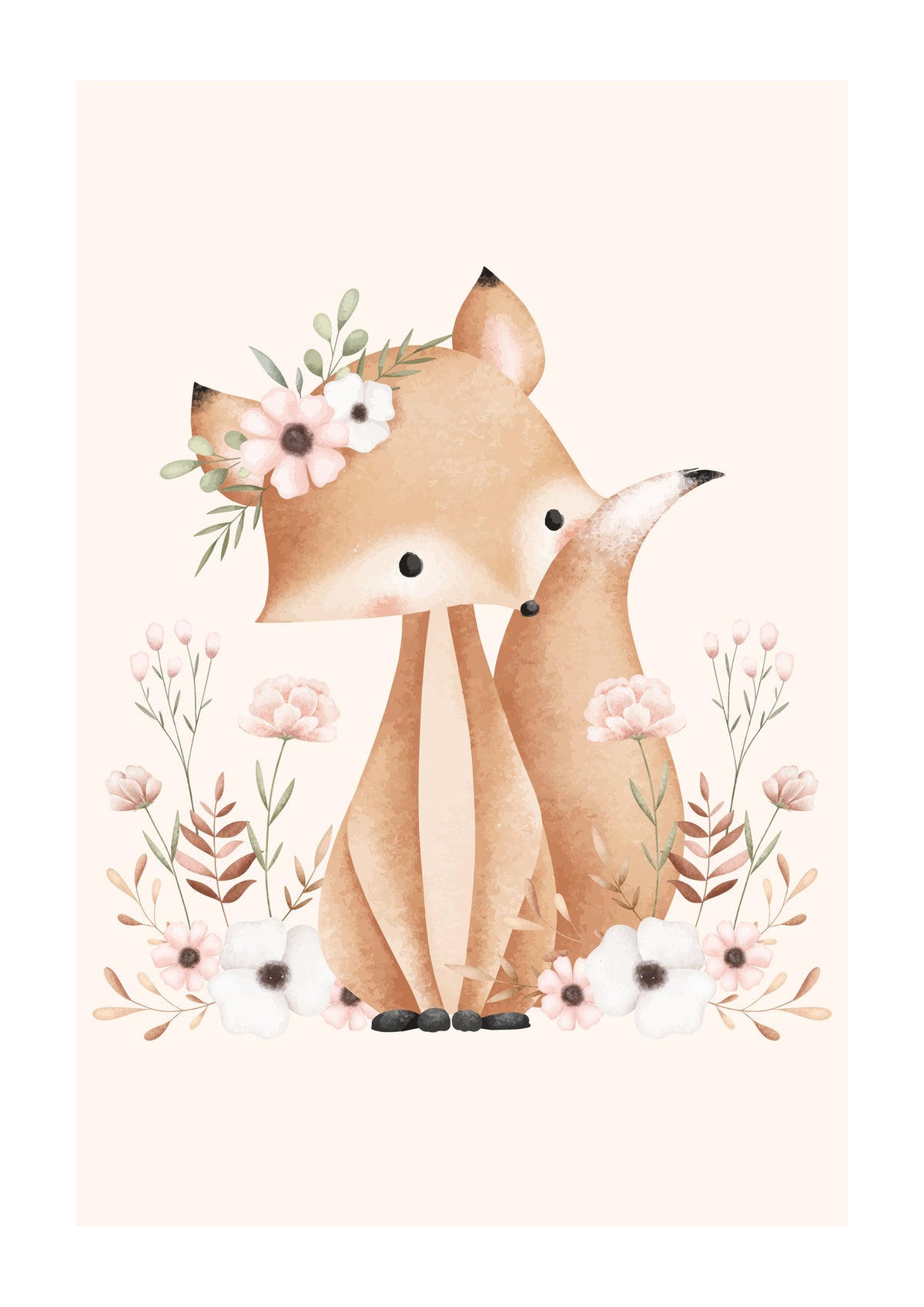 framedcanvas-print-cute-woodland-floral-fox