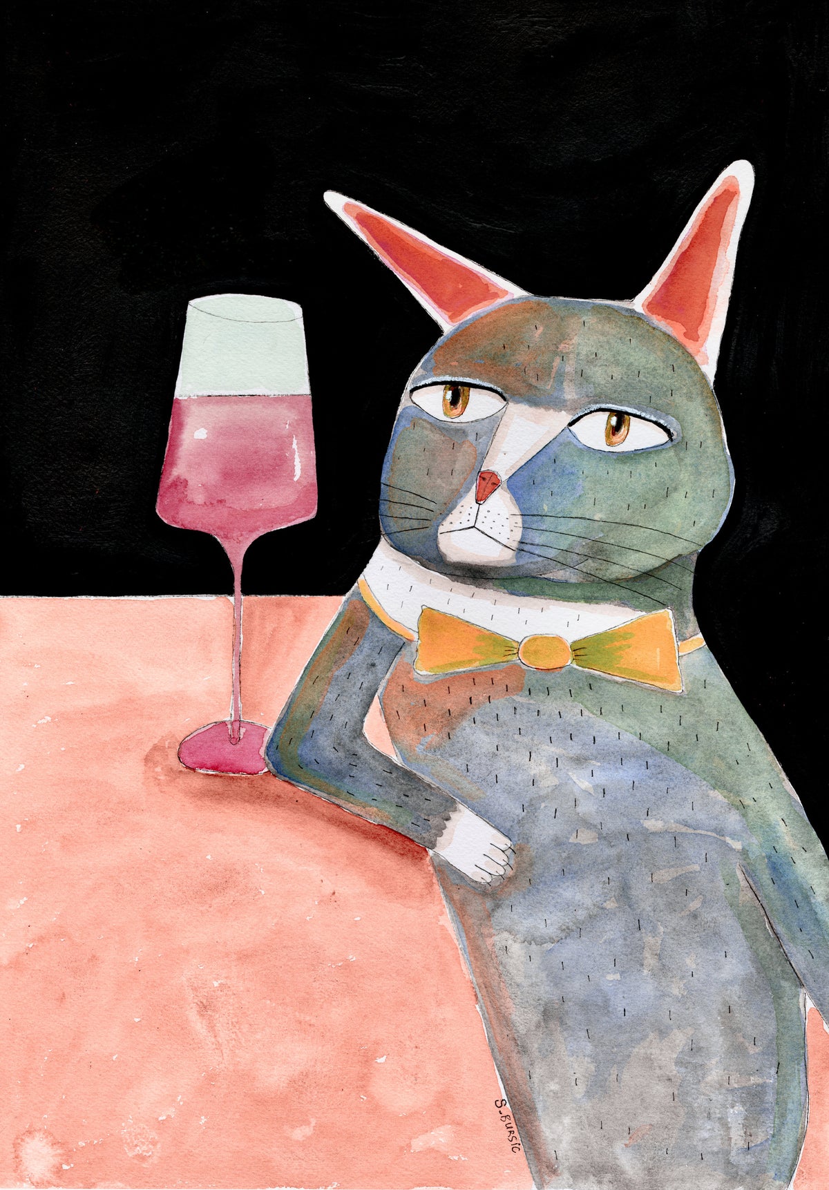 acrylic-print-bar-cat-with-bow-tie