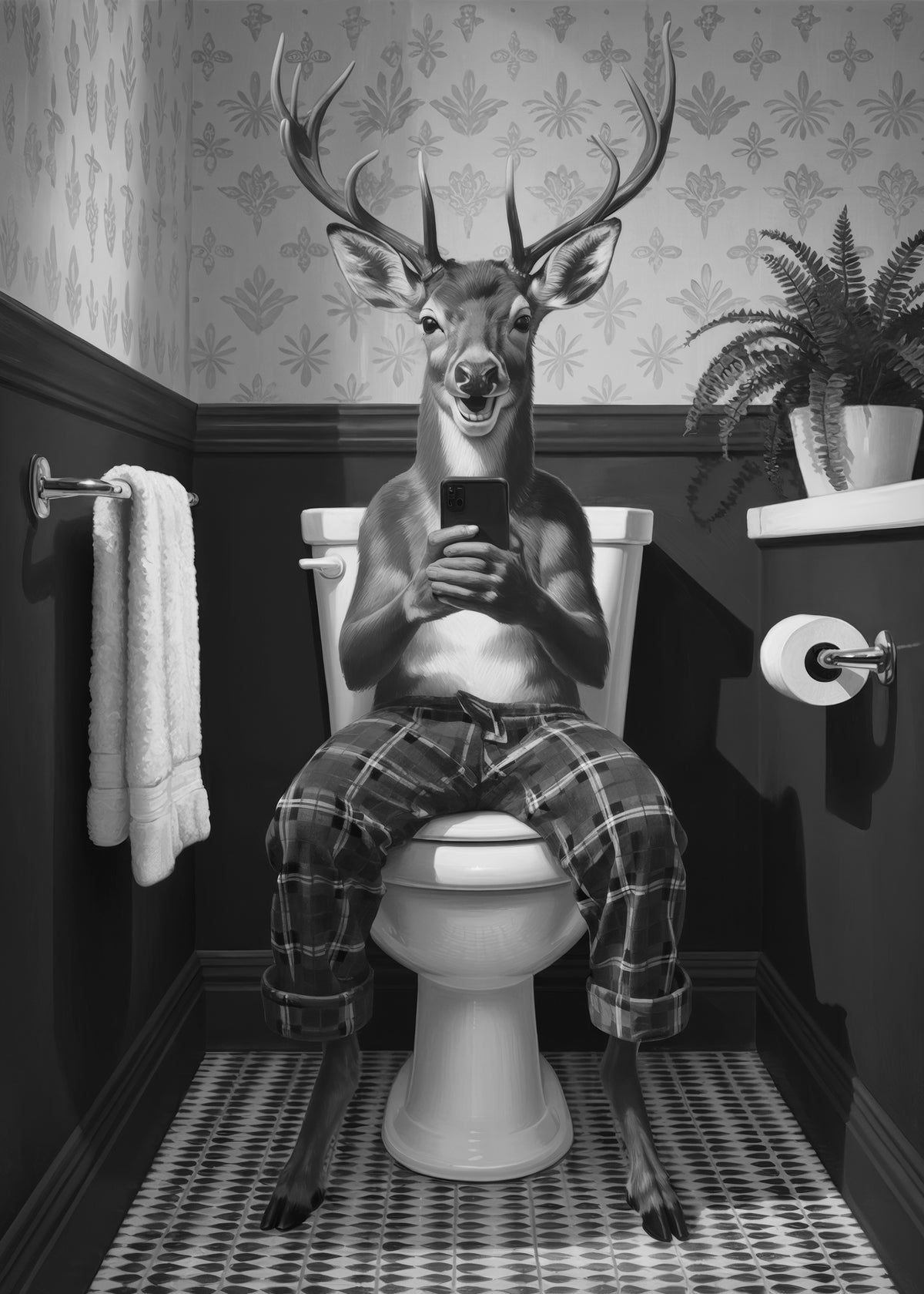 framedposter-print-bathroom-deer