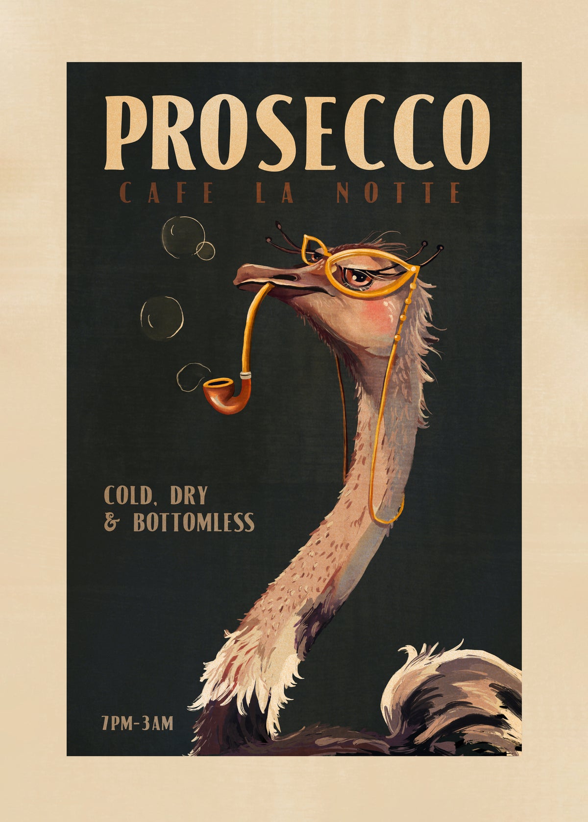 framedcanvas-print-art-deco-prosecco-wall-art-of-an-ostrich