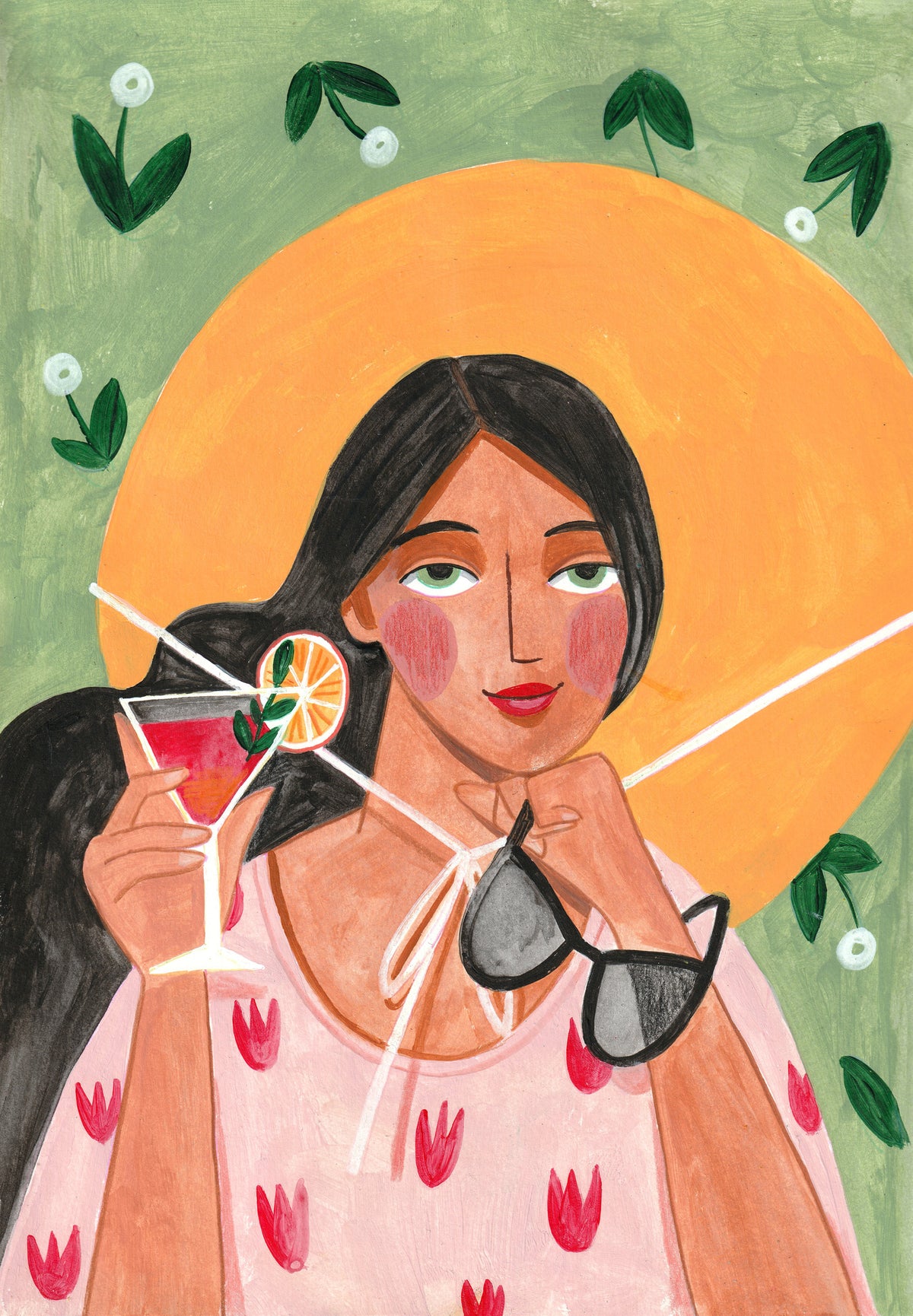 framedcanvas-print-abstract-modern-bohemian-woman-with-cocktail