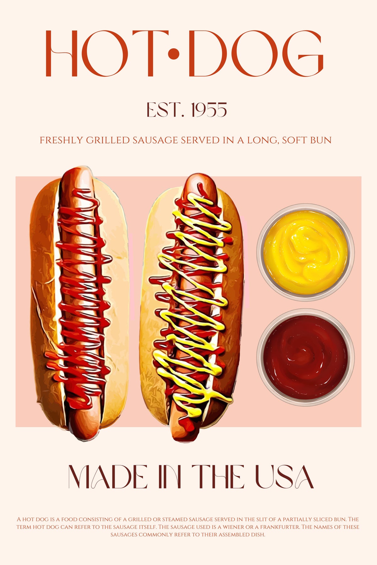 framedposter-print-hot-dogs-with-mustard-and-ketchup