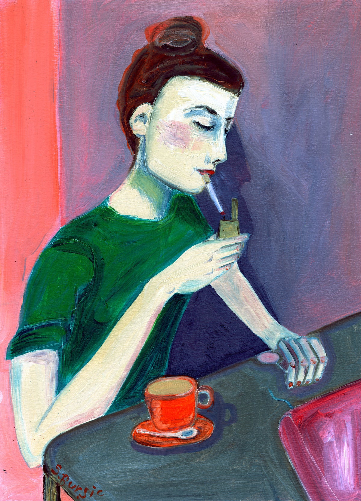 framedposter-print-lady-lighting-cigarette