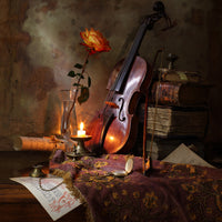 4-piece-aluminium-print-still-life-with-violin-and-rose