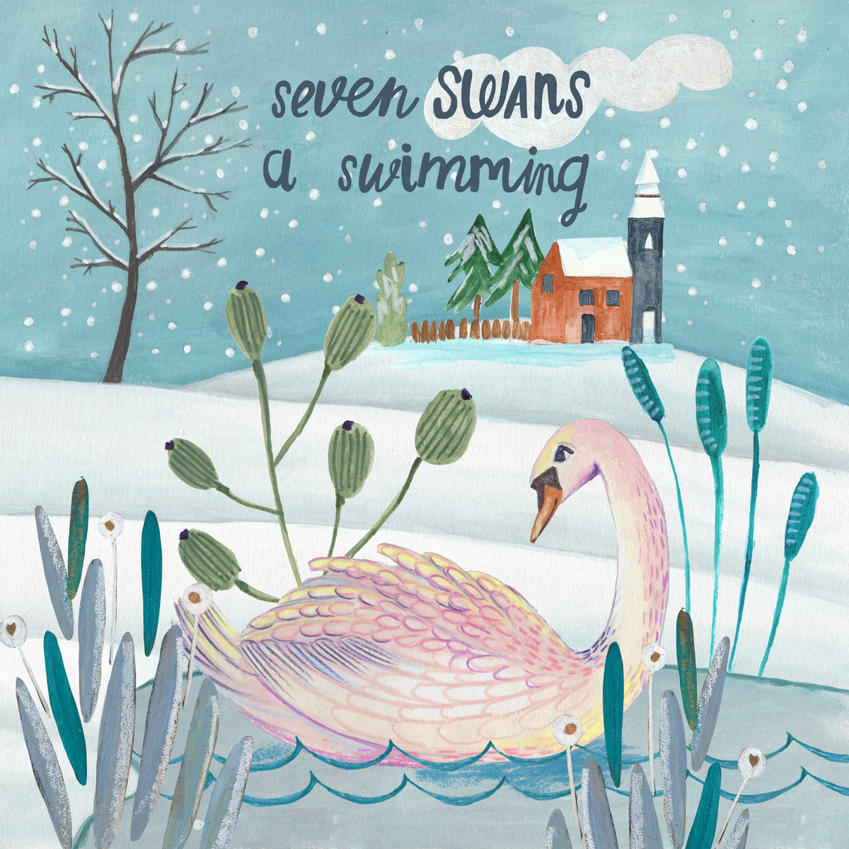 aluminium-print-seven-swans-a-swimming
