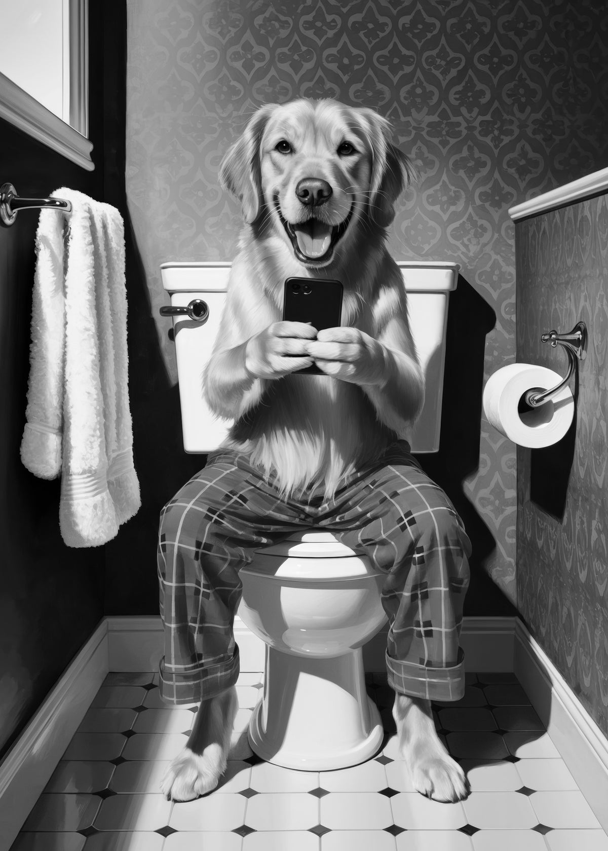 framedcanvas-print-bathroom-golden-retriever
