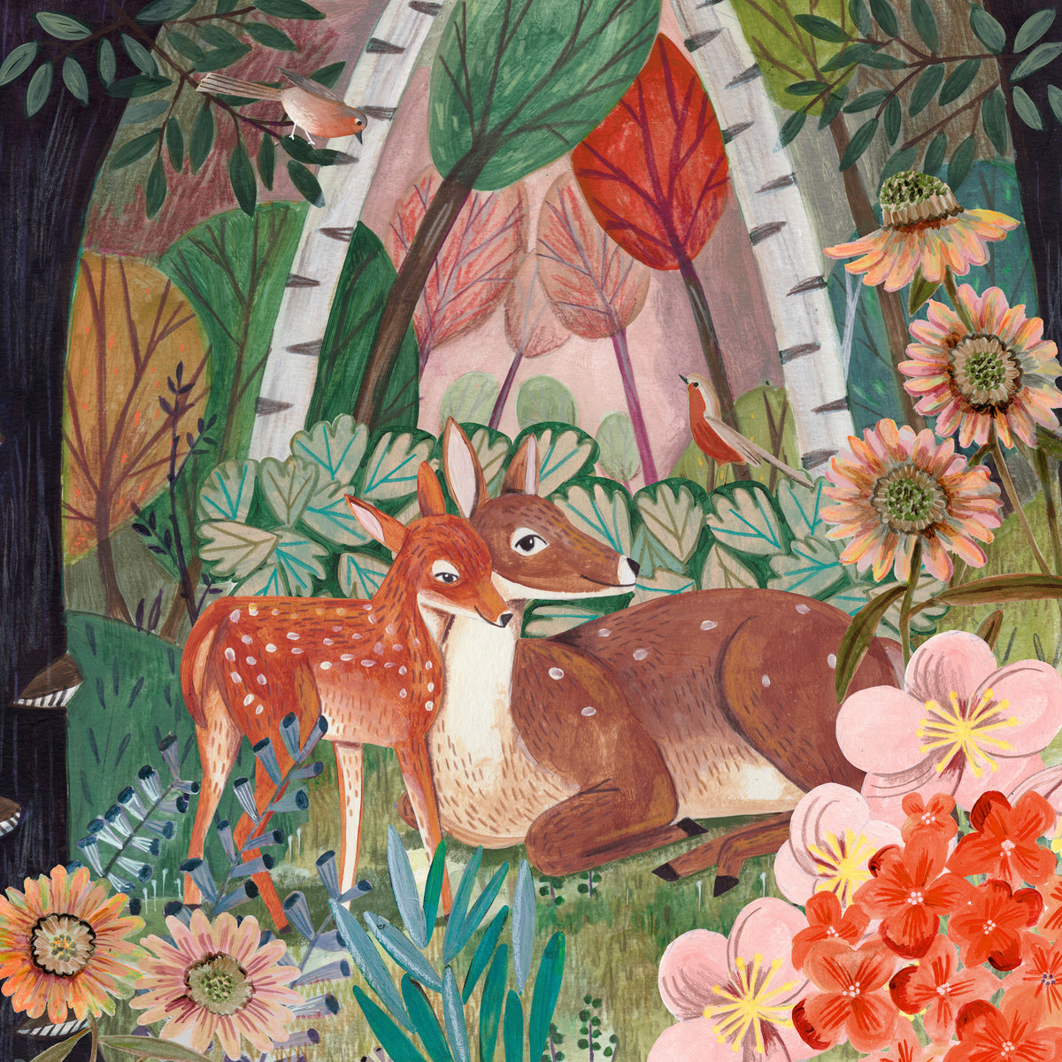 aluminium-print-deer-in-the-forest