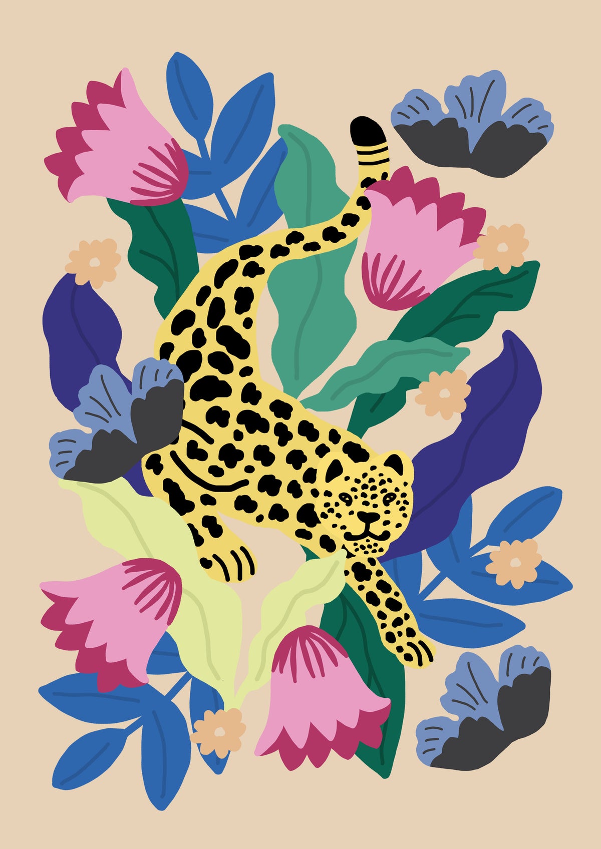 framedposter-print-floral-leopard