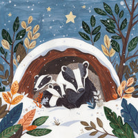 canvas-print-badgers-in-winter-hollow-in-the-snow-christmas